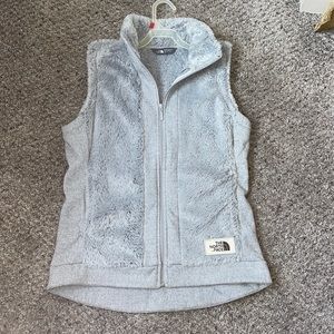 North Face gray fur vest